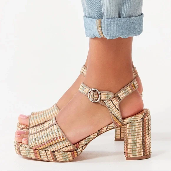 urban outfitters | sienna rattan raffia platform sandal heels 9 - Picture 13 of 13